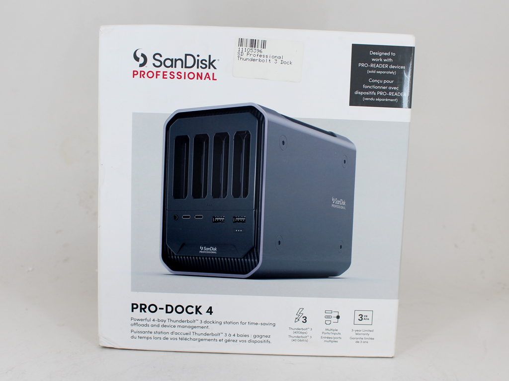 Die Verpackung der PRO-DOCK 4 Dockingstation von SanDisk.