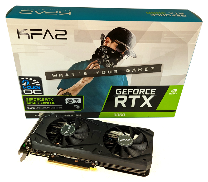 Gute Preis/Leistung: Die KFA2 RTX 3060 mit 8 GB VRAM.