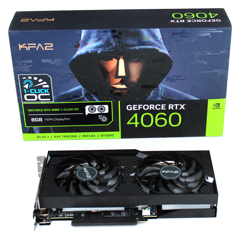 KFA2 GeForce RTX 4060 1-Click OC 2X im Test.