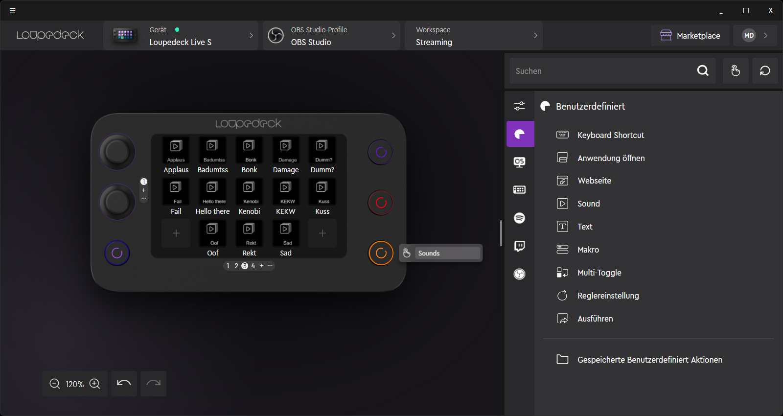 Beispiel eines Soundboards.