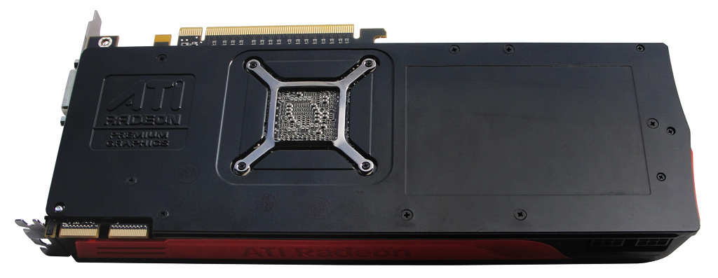 Die Unterseite der edel-grafikkarten Radeon HD 5870 Premium Edition.