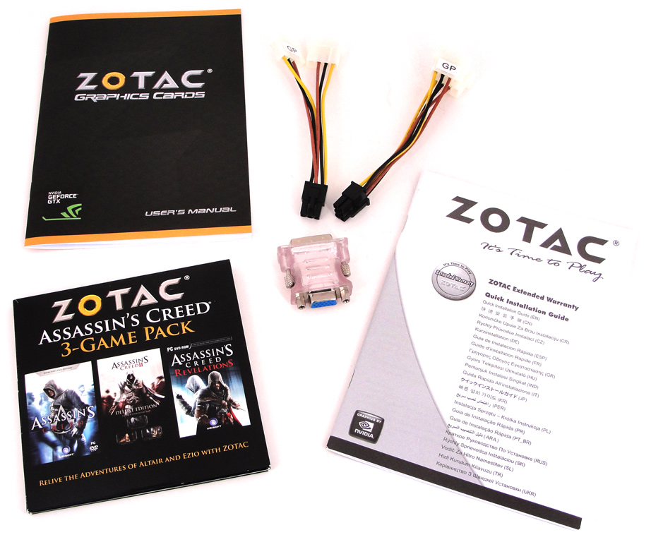 Der Lieferumfang der ZOTAC GeForce GTX 680 im Überblick.