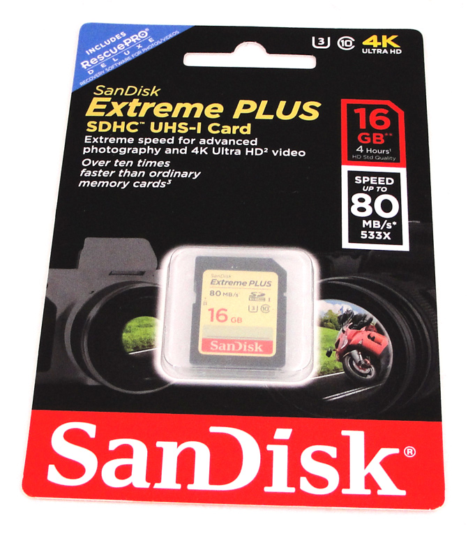 SanDisk Extreme PLUS SDHC, 16 GB