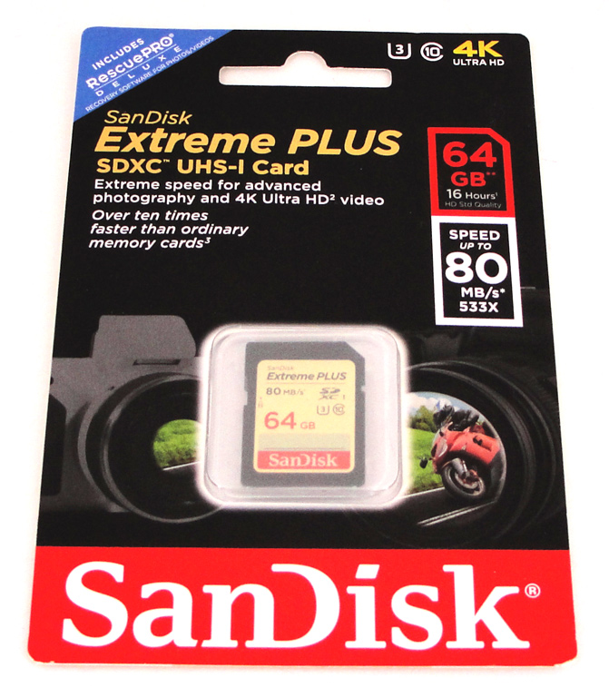 SanDisk Extreme PLUS SDXC, 64 GB