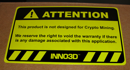 Der Einsatz für Crypto-Mining wird vom Hersteller ausdrücklich untersagt.