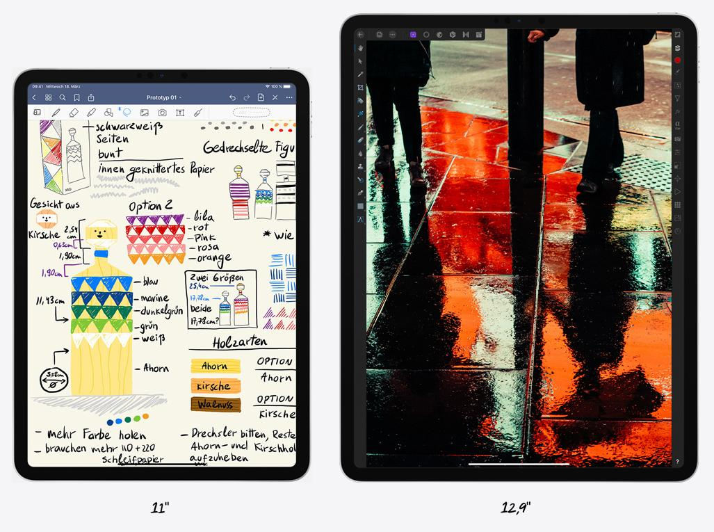 Größenvergleich der beiden iPad Pro Varianten (Bildquelle: Apple)