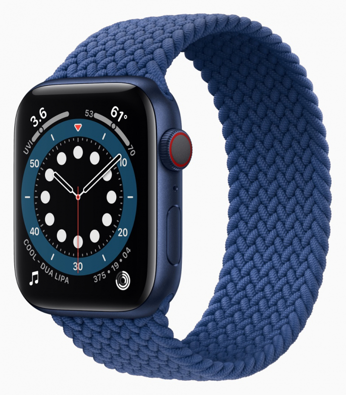 Die Watch Series 6 mit blauem Aluminiumgehäuse (Bildquelle: Apple)
