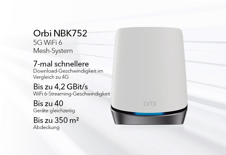 Das neue Netgear Orbi 5G WiFi 6 Mesh-System (NBK752)