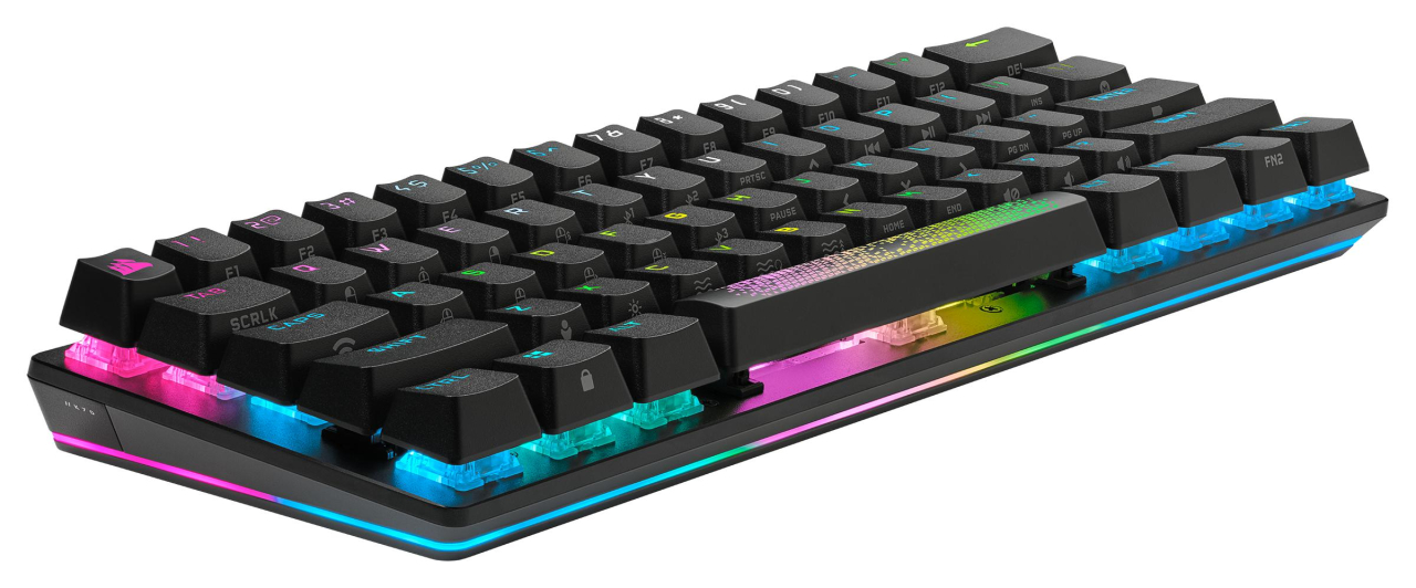 Die neue anpassbare und mechanische K70 PRO MINI WIRELESS 60%-Tastatur.