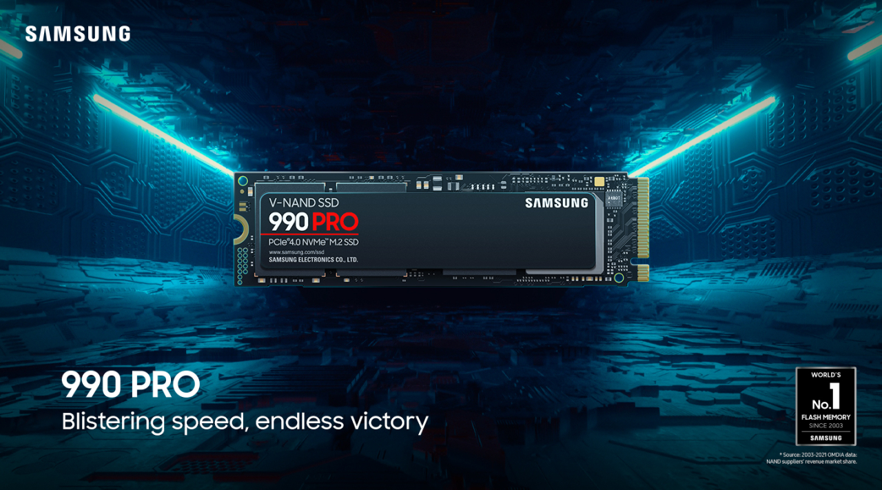 Samsung präsentiert die neue NVMe SSD 990 PRO.
