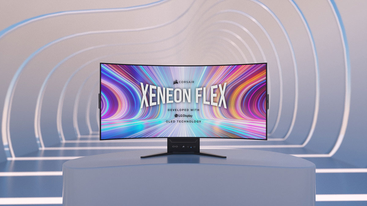Corsair stellt neuen revolutionären krümmbaren 45 Zoll Gaming-Monitor vor.