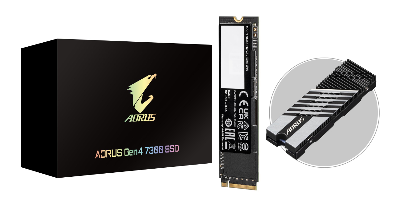 Gigabyte präsentiert die neue AORUS Gen4 7300 SSD.