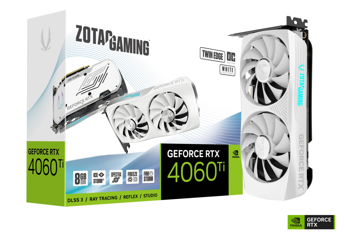 ZOTAC GAMING GeForce RTX 4060 Ti 8GB Twin Edge OC White Edition