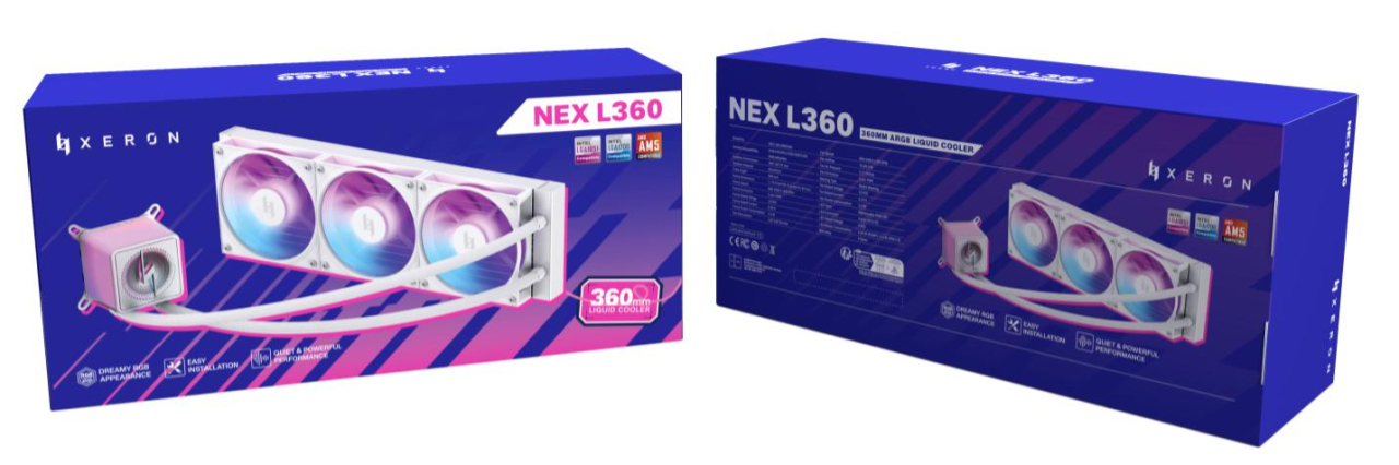Die XERON NEX L360 ARGB ist in Schwarz und Weiß erhältlich.