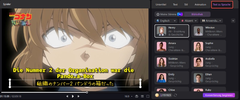 Du kannst auch eine Text-to-Speech-Funktion verwenden.